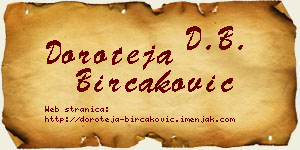 Doroteja Birčaković vizit kartica